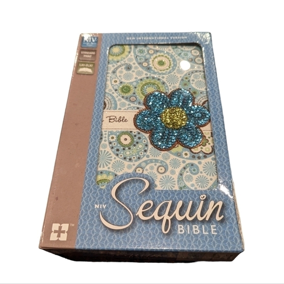 BLUE Sequin Floral Paisley Bible by Zondervan Staff (2014, Paperback) New - Picture 1 of 14